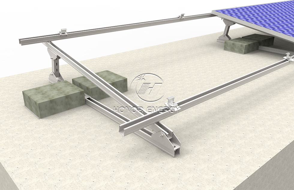 Steel Ballasted Solar Flat Roof Mount